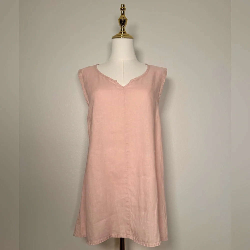 FLAX 100% Linen Pink Lightweight sleeveless Top Women's Sz S - Picture 4 of 6